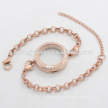 Neueste Edelstahl magnetischen Roségold Kristall Perle Kette Locket Armband Designer Schmuck